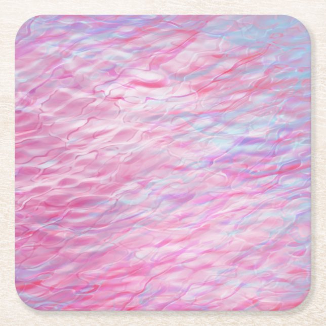 Porta-copo De Papel Quadrado padrão de onda abstrato (Frente)