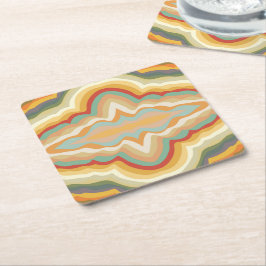 Porta-copo De Papel Quadrado Padrão de onda geométrica da Abstrato de Pop de Ar