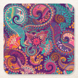 Porta-copo De Papel Quadrado Padrão de Paisley