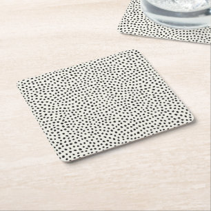 Porta-copo De Papel Quadrado Padrão de ponto preto