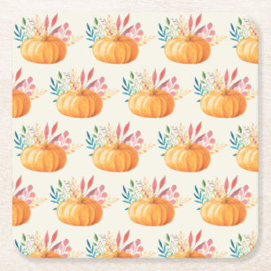 Porta-copo De Papel Quadrado Padrão De Pumpkin De Cor Laranja Coca-Laranja