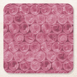 Porta-copo De Papel Quadrado Padrão de quebra de bolha rosa