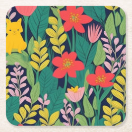 Porta-copo De Papel Quadrado Padrão de selva