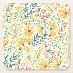 Porta-copo De Papel Quadrado Padrão de superfície floral - Papel de parede Abst