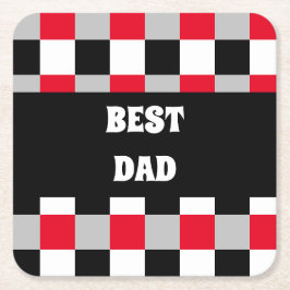 Porta-copo De Papel Quadrado Padrão de tabuleiro de xadrez editável