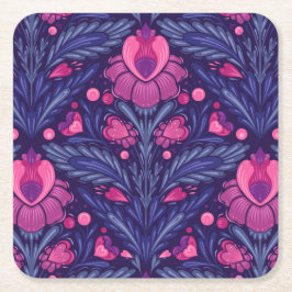 Porta-copo De Papel Quadrado Padrão decorativo com corações