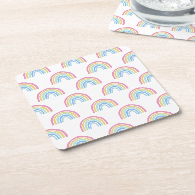 Porta-copo De Papel Quadrado Padrão do Cotovelo Pastel (Inclinado)