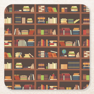 Porta-copo De Papel Quadrado Padrão do livro