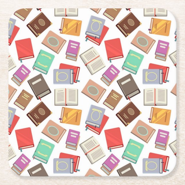 Porta-copo De Papel Quadrado Padrão do livro (Frente)