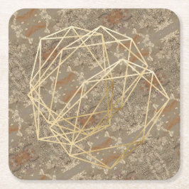 Porta-copo De Papel Quadrado Padrão do ouro