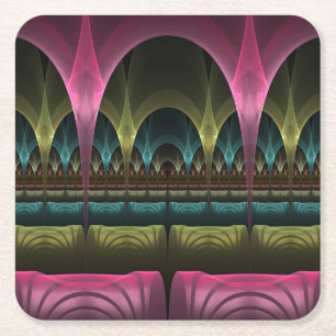 Porta-copo De Papel Quadrado Padrão especial de fantasia Abstrato - Fractal col