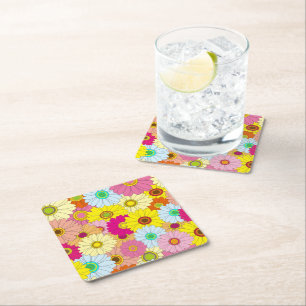 Porta-copo De Papel Quadrado padrão floral