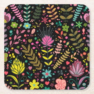 Porta-copo De Papel Quadrado Padrão Floral de Superfície - Papel de parede Flor