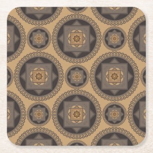 Porta-copo De Papel Quadrado Padrão Floral do Abstrato de Luxury Mandala