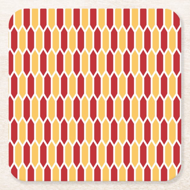 Porta-copo De Papel Quadrado Padrão Geométrico (Frente)