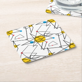 Porta-copo De Papel Quadrado Padrão Geométrico Angular