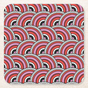 Porta-copo De Papel Quadrado Padrão geométrico sem costura