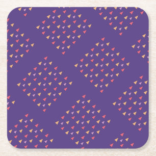 Porta-copo De Papel Quadrado Padrão Geométrico Triângulo Roxo