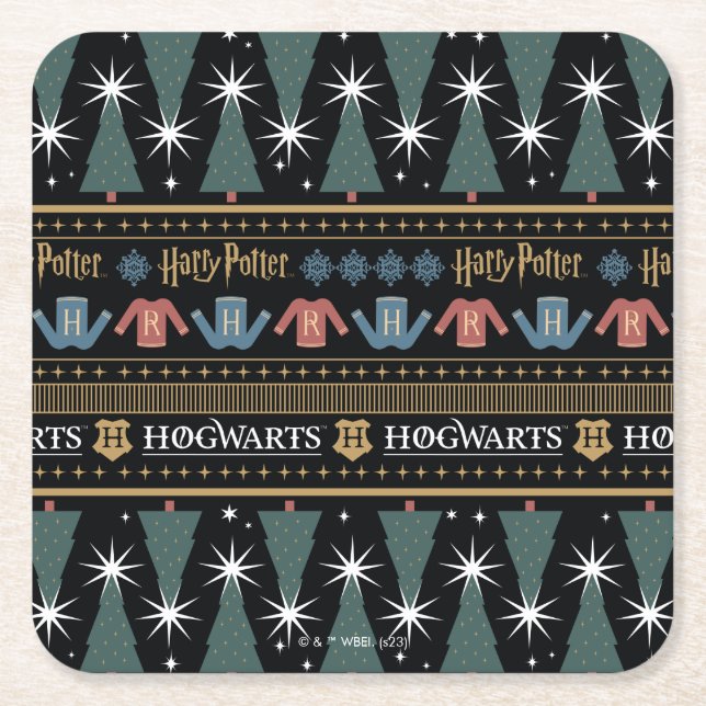 Porta-copo De Papel Quadrado Padrão HARRY POTTER™ Holiday Sweater (Frente)