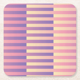 Porta-copo De Papel Quadrado Padrão Listrado Rosa Roxo Amarelo