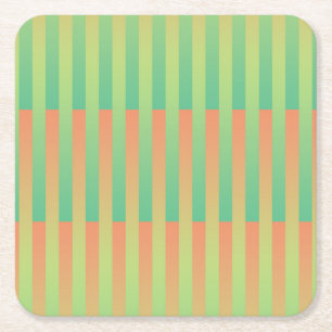 Porta-copo De Papel Quadrado Padrão Listrado Verde Laranja