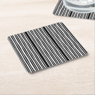 Porta-copo De Papel Quadrado Padrão Moderno de Listras Verticais