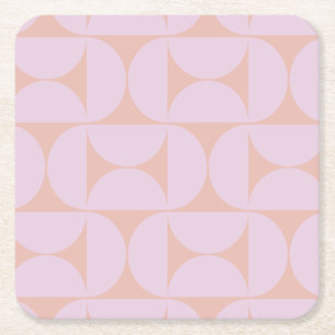 Porta-copo De Papel Quadrado Padrão Moderno de meio século Pastel Suave Lilac