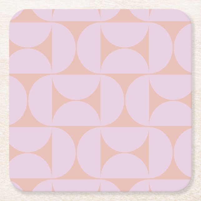 Porta-copo De Papel Quadrado Padrão Moderno de meio século Pastel Suave Lilac (Frente)