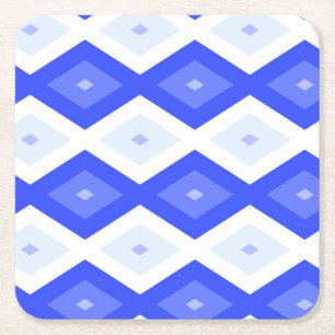 Porta-copo De Papel Quadrado Padrão real de diamante azul
