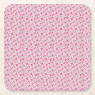 Porta-copo De Papel Quadrado Padrão Rosa