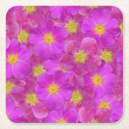 Porta-copo De Papel Quadrado Padrão Selvagem de Rosa