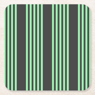Porta-copo De Papel Quadrado Padrão verde e carvão cinco faixas