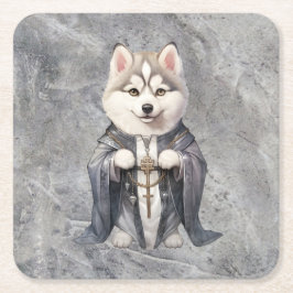 Porta-copo De Papel Quadrado Padre King Siberian Husky