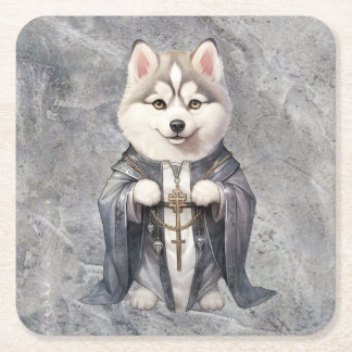 Porta-copo De Papel Quadrado Padre King Siberian Husky