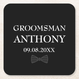 Porta-copo De Papel Quadrado Padrinho Presentes Personalizados Elegantes Preto 