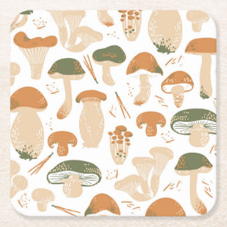 Porta-copo De Papel Quadrado Padrões de Vintagem do Linocut Comestível