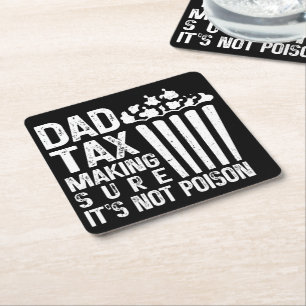 Porta-copo De Papel Quadrado Pai com certeza que não é veneno Engraçado pelo pa