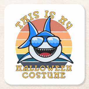 Porta-copo De Papel Quadrado Pai Tubarão Espetacular Pôr do Sol Engraçado