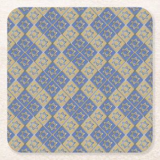 Porta-copo De Papel Quadrado Painéis de Arte Estrela de Davi Azul Dourado