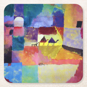Porta-copo De Papel Quadrado Paisagem com Camels, Paul Klee