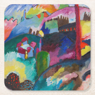 Porta-copo De Papel Quadrado Paisagem com Chaminé de Fábrica, Wassily Kandinsky