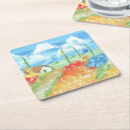 Porta-copo De Papel Quadrado Paisagem da vastidão da Toscana