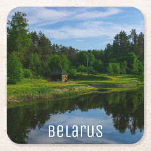 Porta-copo De Papel Quadrado Paisagem natural Canal Sky Belarus