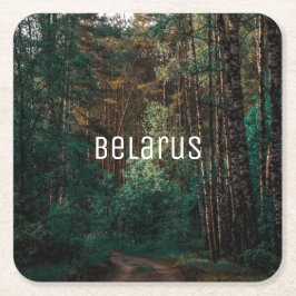 Porta-copo De Papel Quadrado Paisagem Natural Paisagem Floresta Árvores de Birc