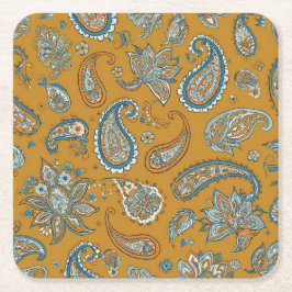 Porta-copo De Papel Quadrado Paisley Teardrop Coaster