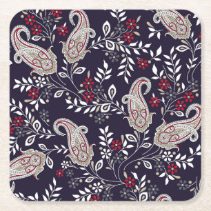 Porta-copo De Papel Quadrado Paisley tradicional indiano, padrão perfeito.