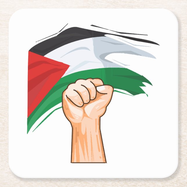 Porta-copo De Papel Quadrado Palestina (Frente)