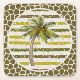 Porta-copo De Papel Quadrado Palm Tree Tropical