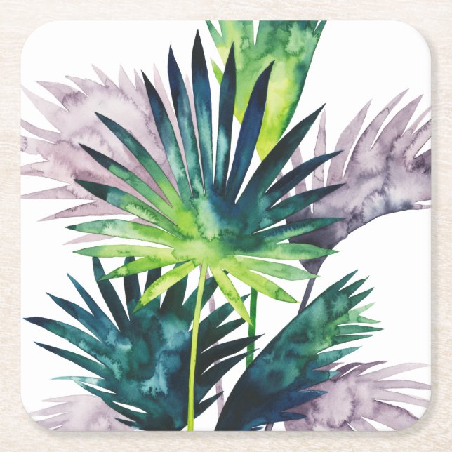 Porta-copo De Papel Quadrado Palmas de Crepúsculo- Mãos (Frente)