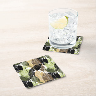 Porta-copo De Papel Quadrado Palmas tropicais do Paper Porta copos